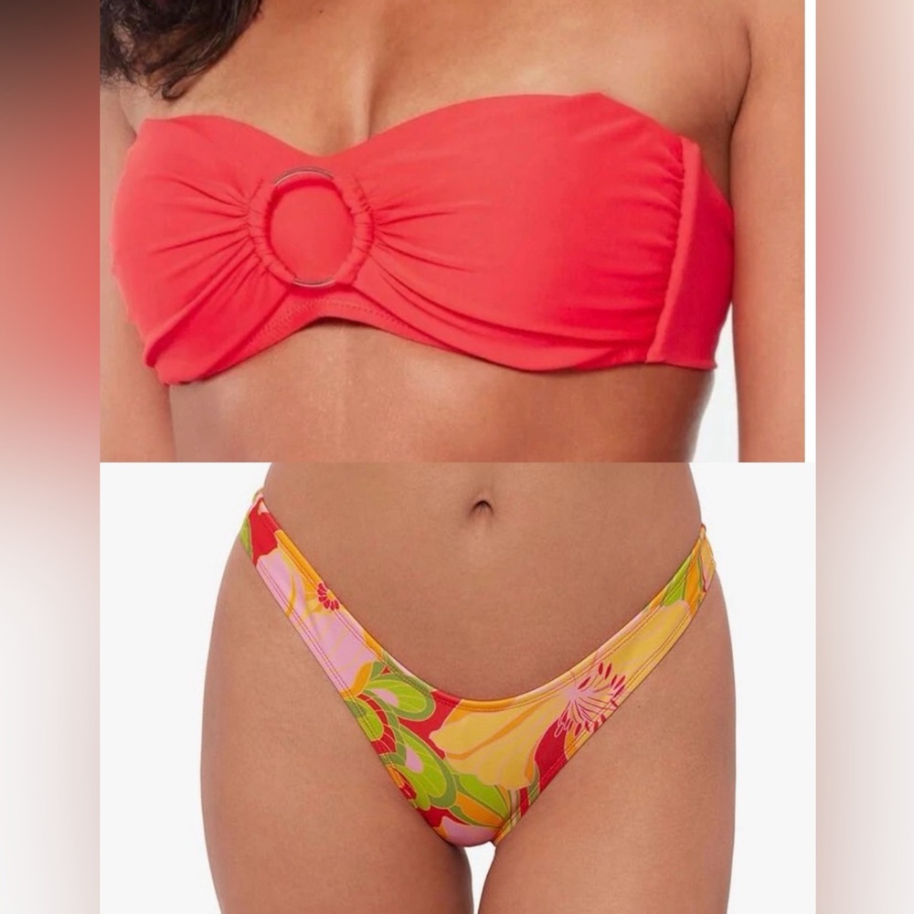 NWOT & NWT-2 Pc.SWIM MASHUP: BAR III ‘Ring’ Bandeau Bikini & Scoop Bikini Bottom